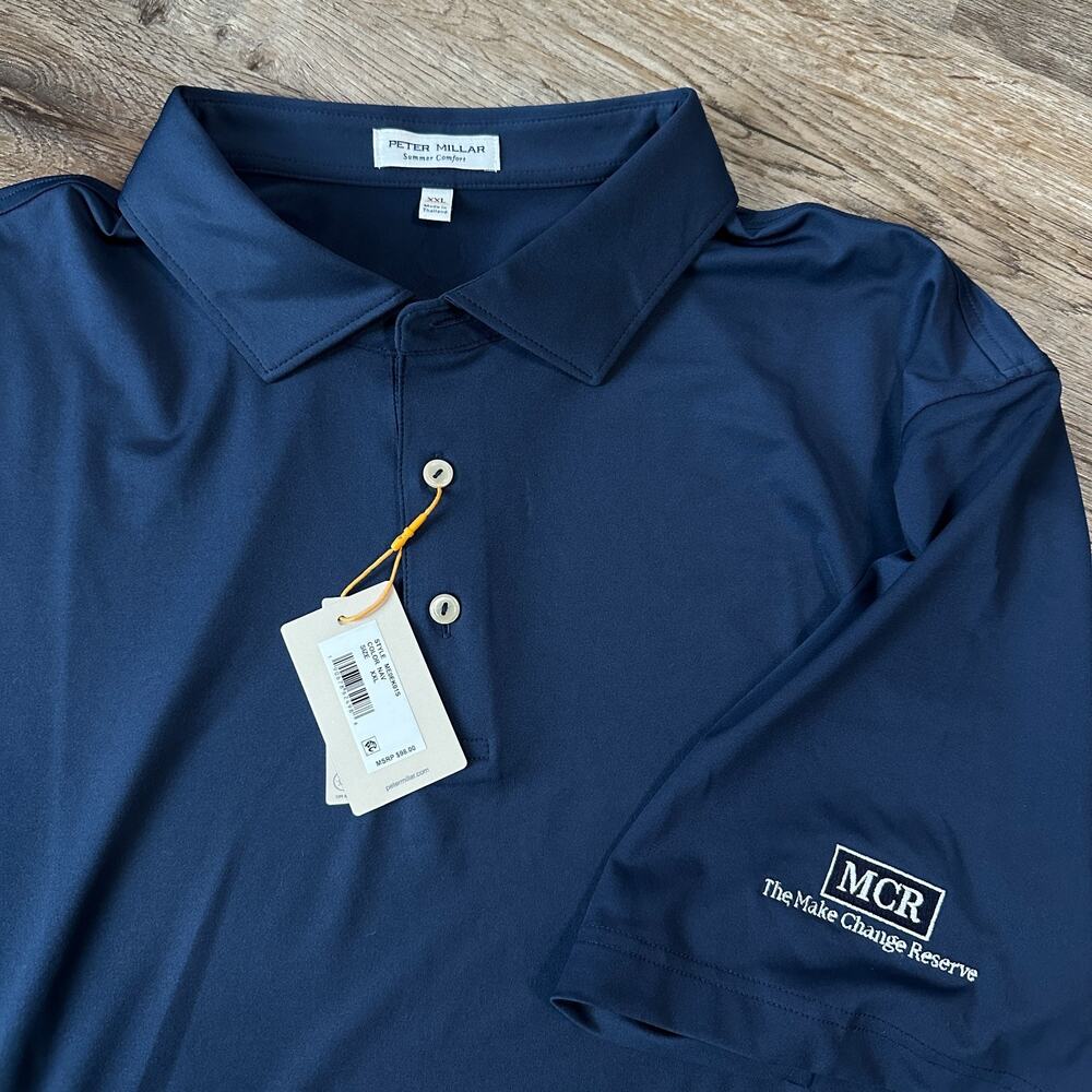 Peter Millar Summer Comfort Polo XXL Navy Blue Short Sleeve 2XL Shirt